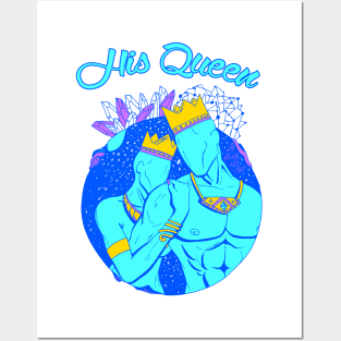 King and Queen Of The Stars - Neon Blue His Queen Posters and Art